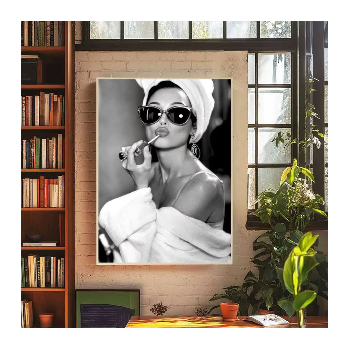Retro Audrey Hepburn Lipstick Movie Poster aus Kraftpapier als ästhetische Wanddekoration in Schwarz für dein Zimmer, deine Bar oder dein Café - Bild 3
