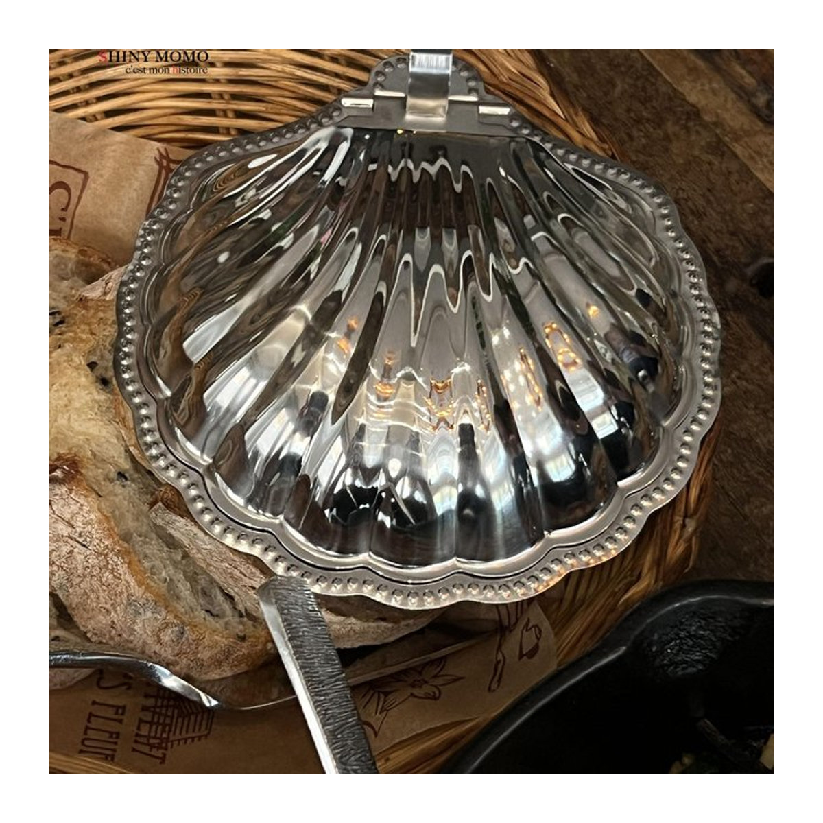 Retro-Butterbox aus Edelstahl 304 in Silber als antike Lebensmittelbox und Schmuckaufbewahrung im Vintage-Stil - Bild 1