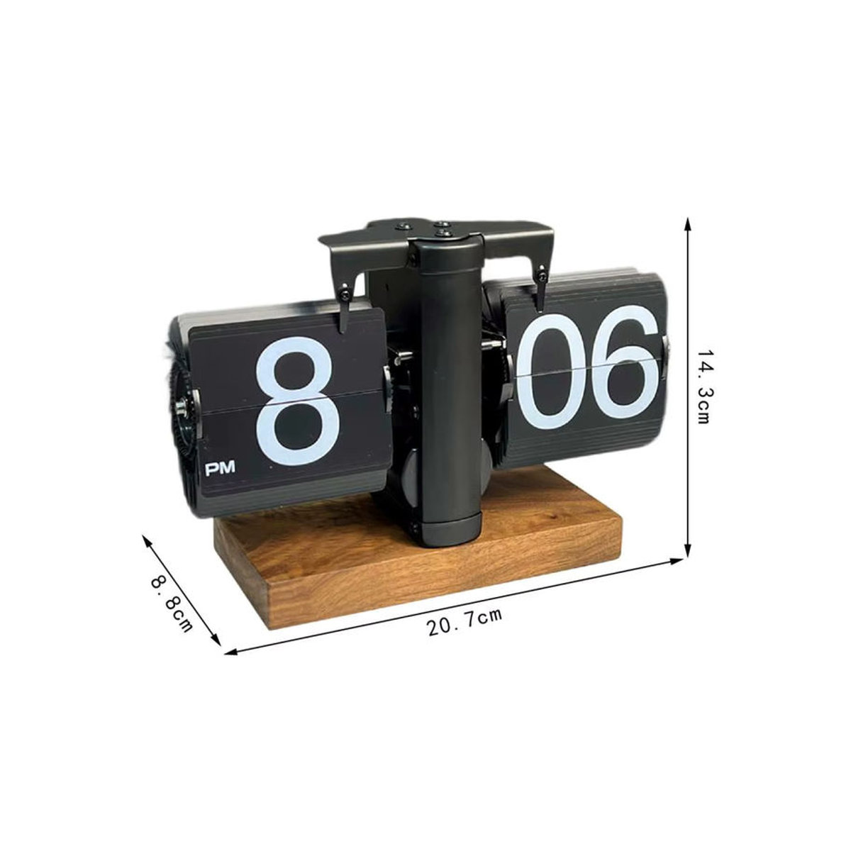 Retro Digitale Flip Clock Tischuhr Vintage Mechanisch aus Metall für Home Office und Cafe in Silber oder Schwarz - Bild 2