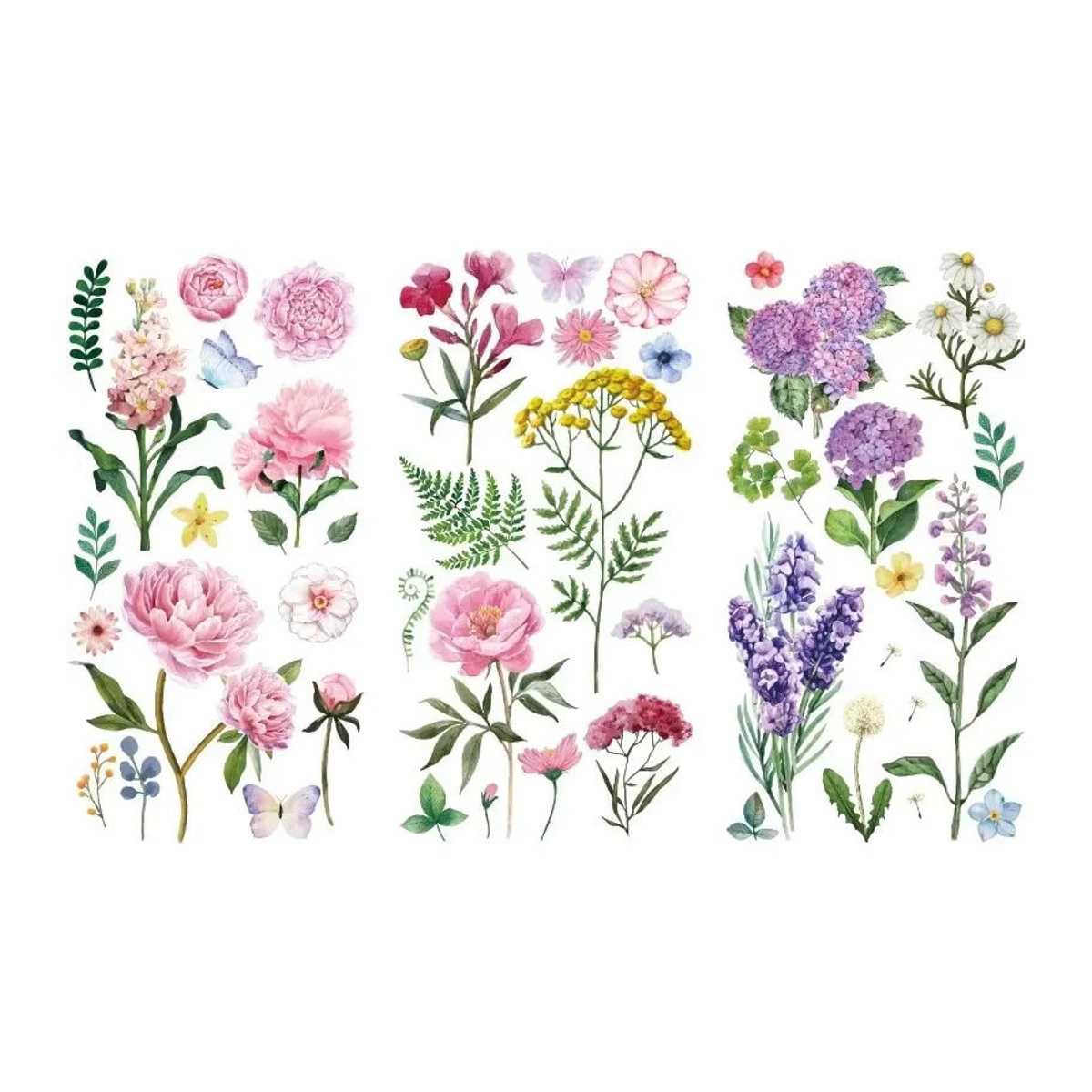 Retro Floral Möbel Transfer Aufkleber im Vintage Design für Schrank, Holz und Glas, Mehrfarbig, B: 30 cm x H: 15 cm - Bild 4