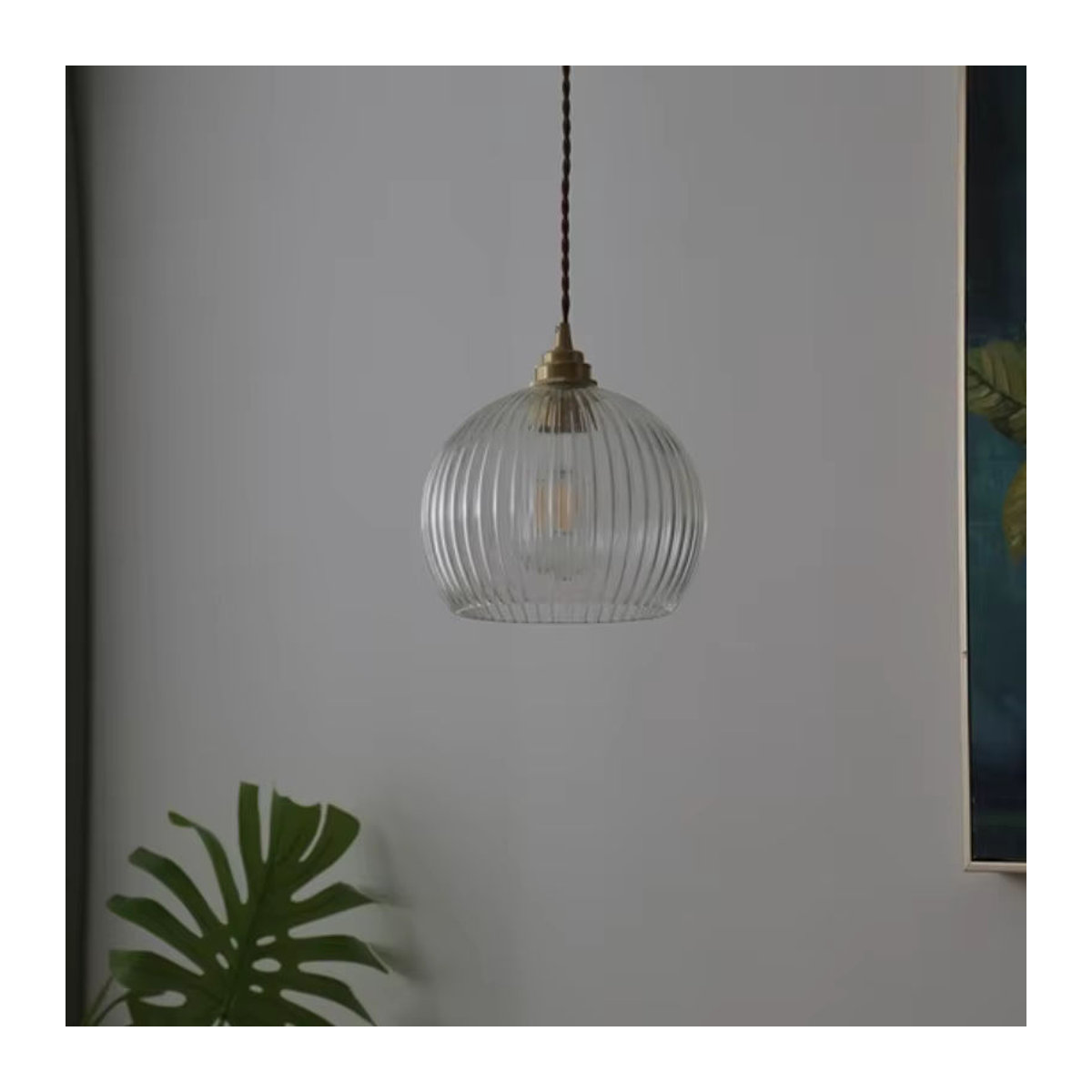 Retro Glas Pendelleuchte in Blau mit E27 Fassung für Esszimmer, Bar und Schlafzimmer - Bild 2