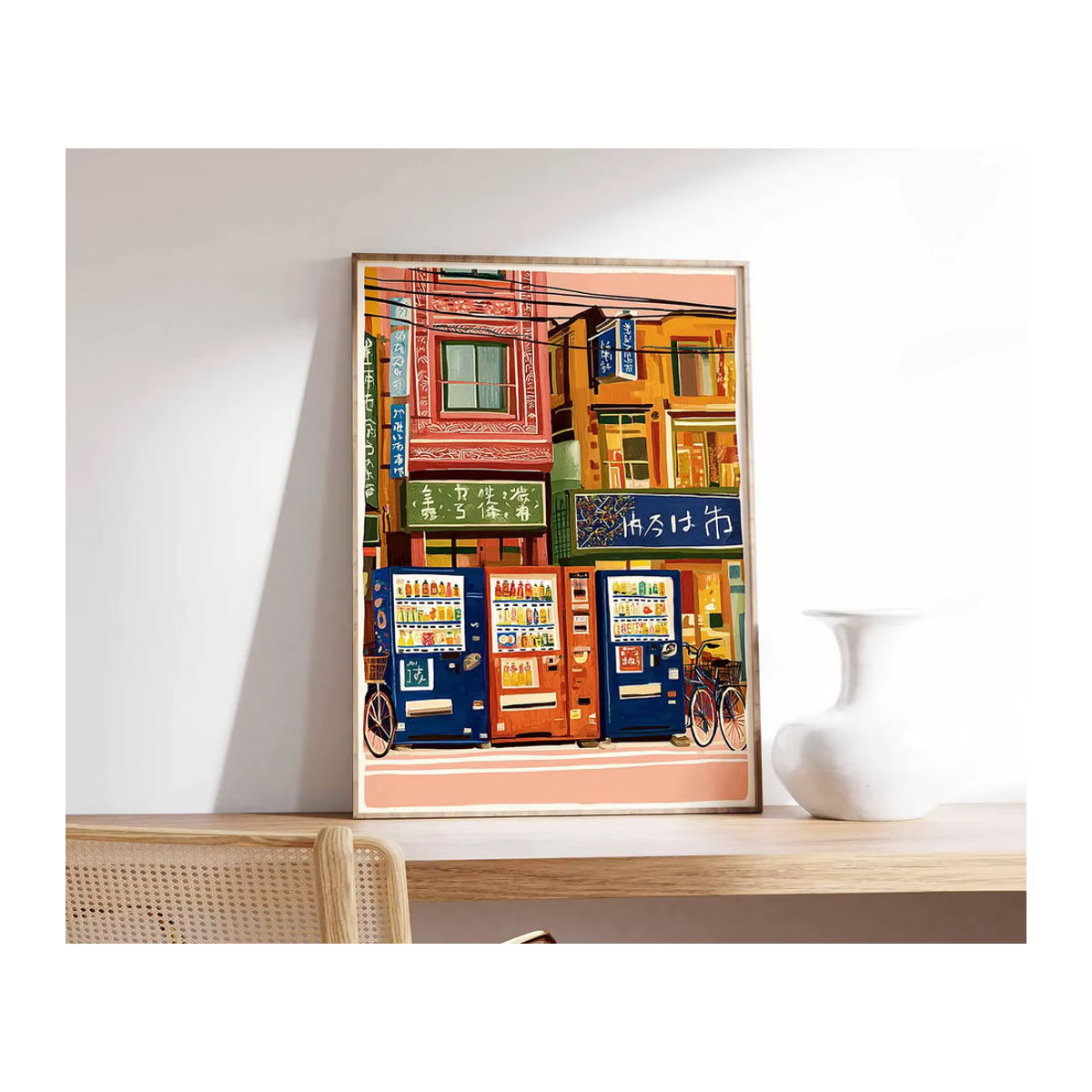 Retro Japanisches Verkaufsautomat Poster Mehrfarbig als Wandkunst aus Papier für Urban Decor und Popkultur - Bild 2