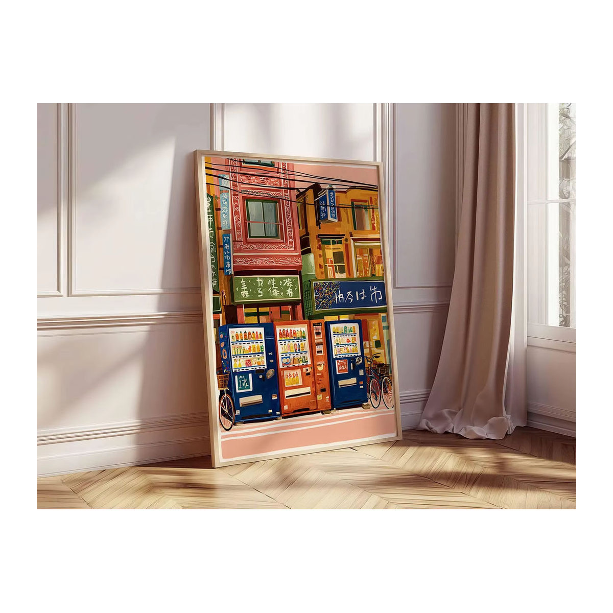 Retro Japanisches Verkaufsautomat Poster Mehrfarbig als Wandkunst aus Papier für Urban Decor und Popkultur - Bild 4
