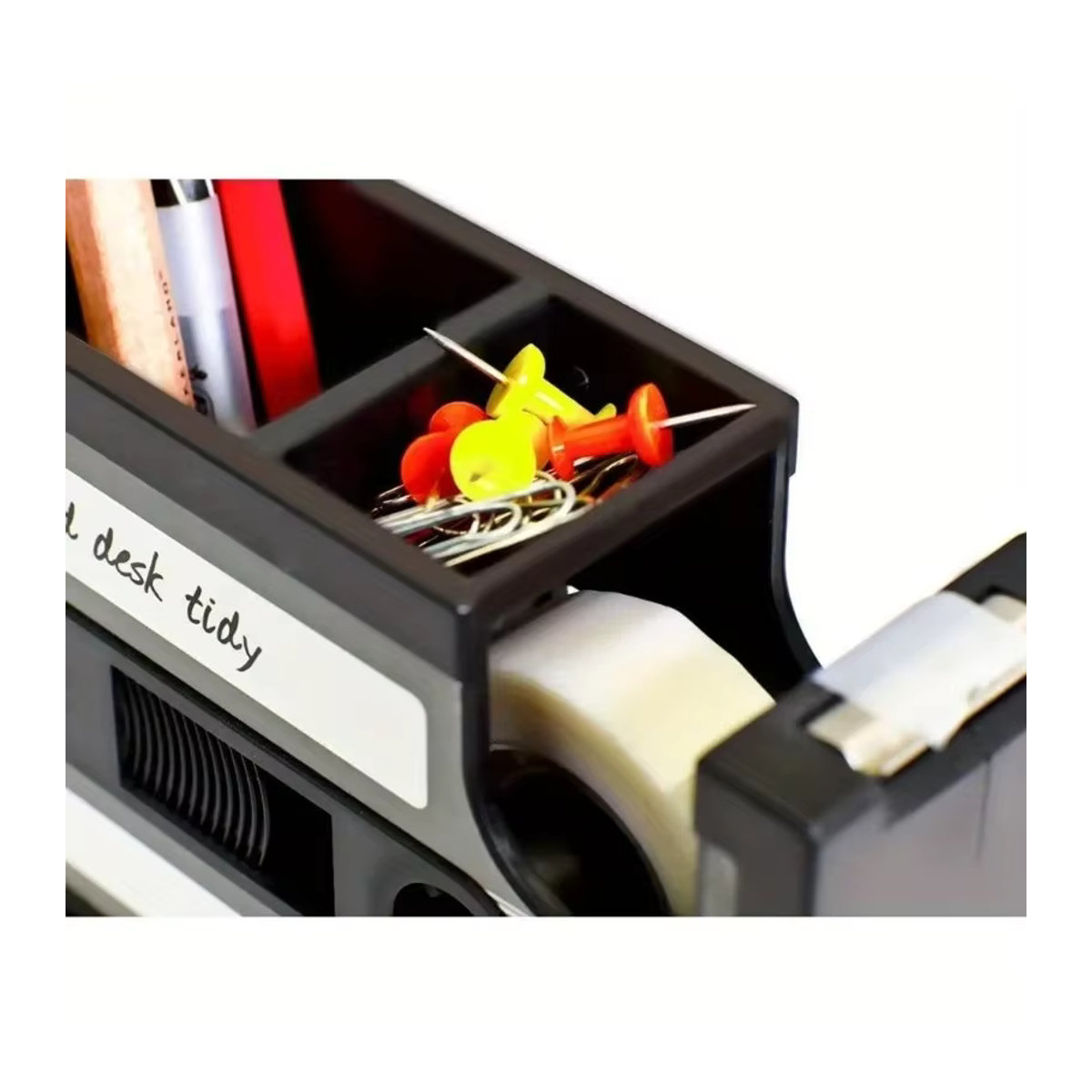 Retro Kassette Stifthalter aus Kunstharz und Kunststoff in Schwarz als Desktop Organizer und Büro Dekoration - Bild 4