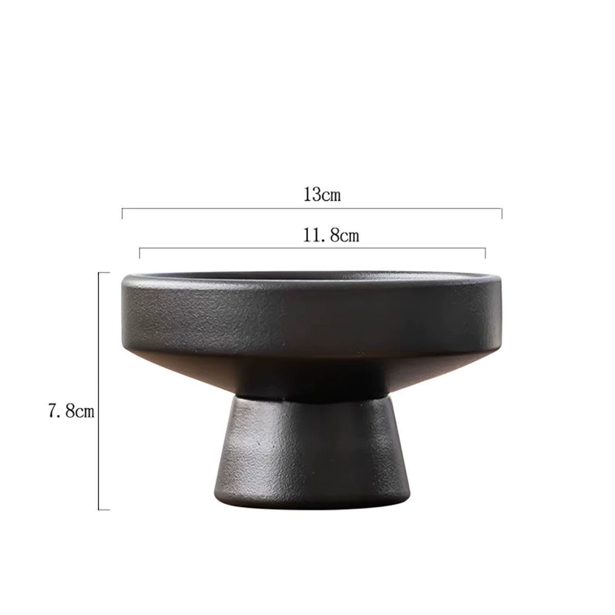 Retro Keramik Vase in Schwarz für Schnittblumen und Topfpflanzen als Vintage Deko-Ornament - Bild 4