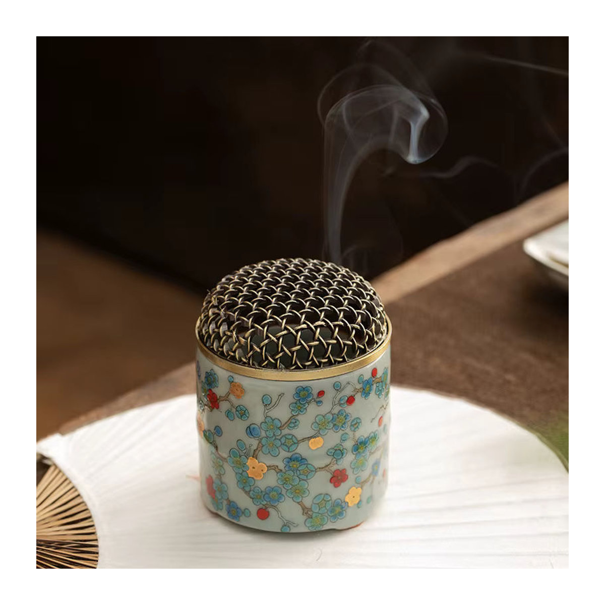 Retro Keramik Weihrauchbrenner in Weiß für Tee-Zeremonien und Aroma-Diffusor für Adlerholz und Sandelholz - Bild 2