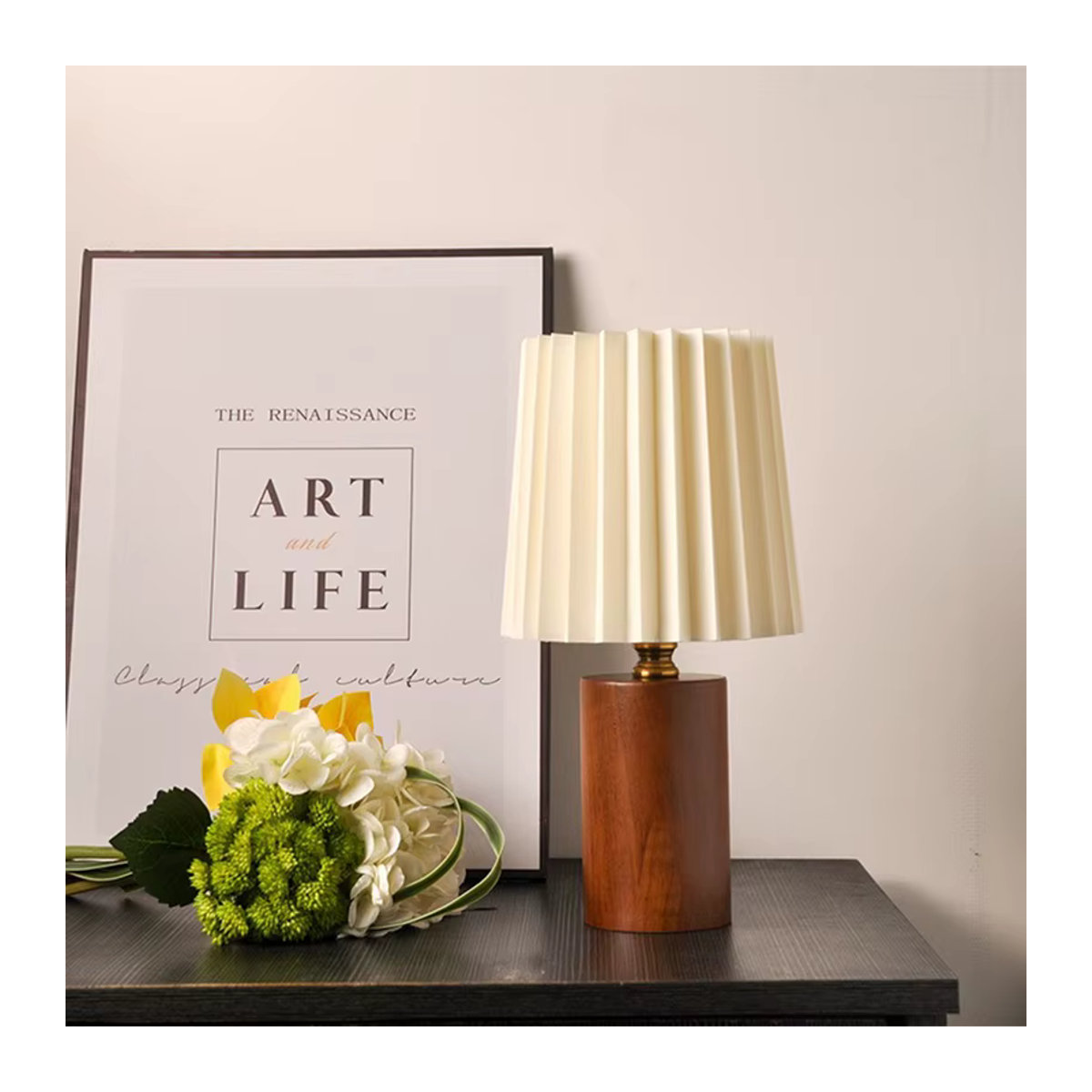 Retro LED Schreibtischlampe aus Holz mit USB-Anschluss in Braun, 3W Tischlampe für Wohnzimmer und Schlafzimmer - Bild 3