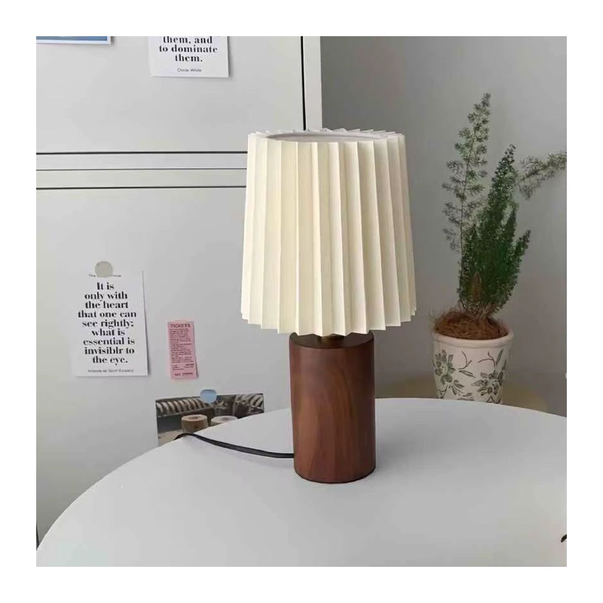 Retro LED Schreibtischlampe aus Holz mit USB-Anschluss in Braun, 3W Tischlampe für Wohnzimmer und Schlafzimmer - Bild 5