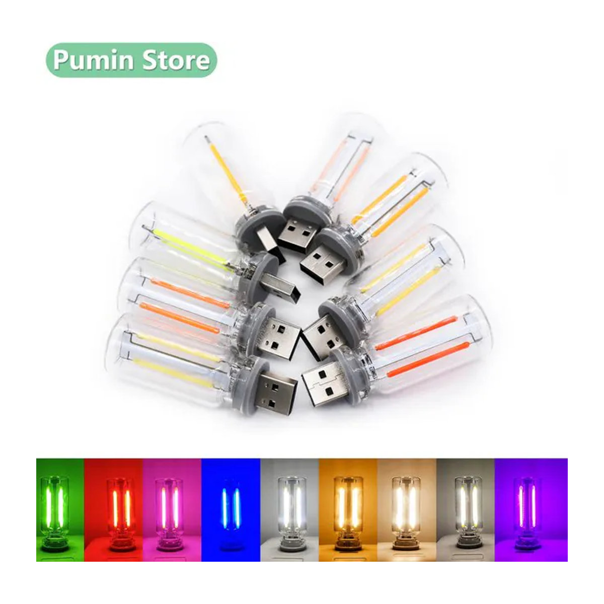 Retro LED USB Nachtlicht in Edison Glühbirnen-Optik mit warmweißem Licht zur Raumdekoration - Bild 1