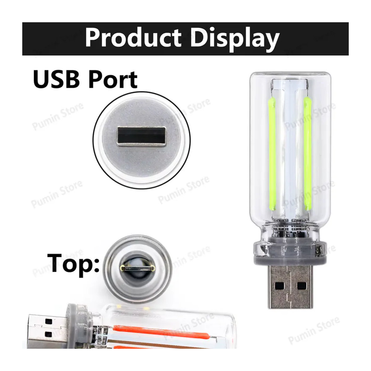 Retro LED USB Nachtlicht in Edison Glühbirnen-Optik mit warmweißem Licht zur Raumdekoration - Bild 4