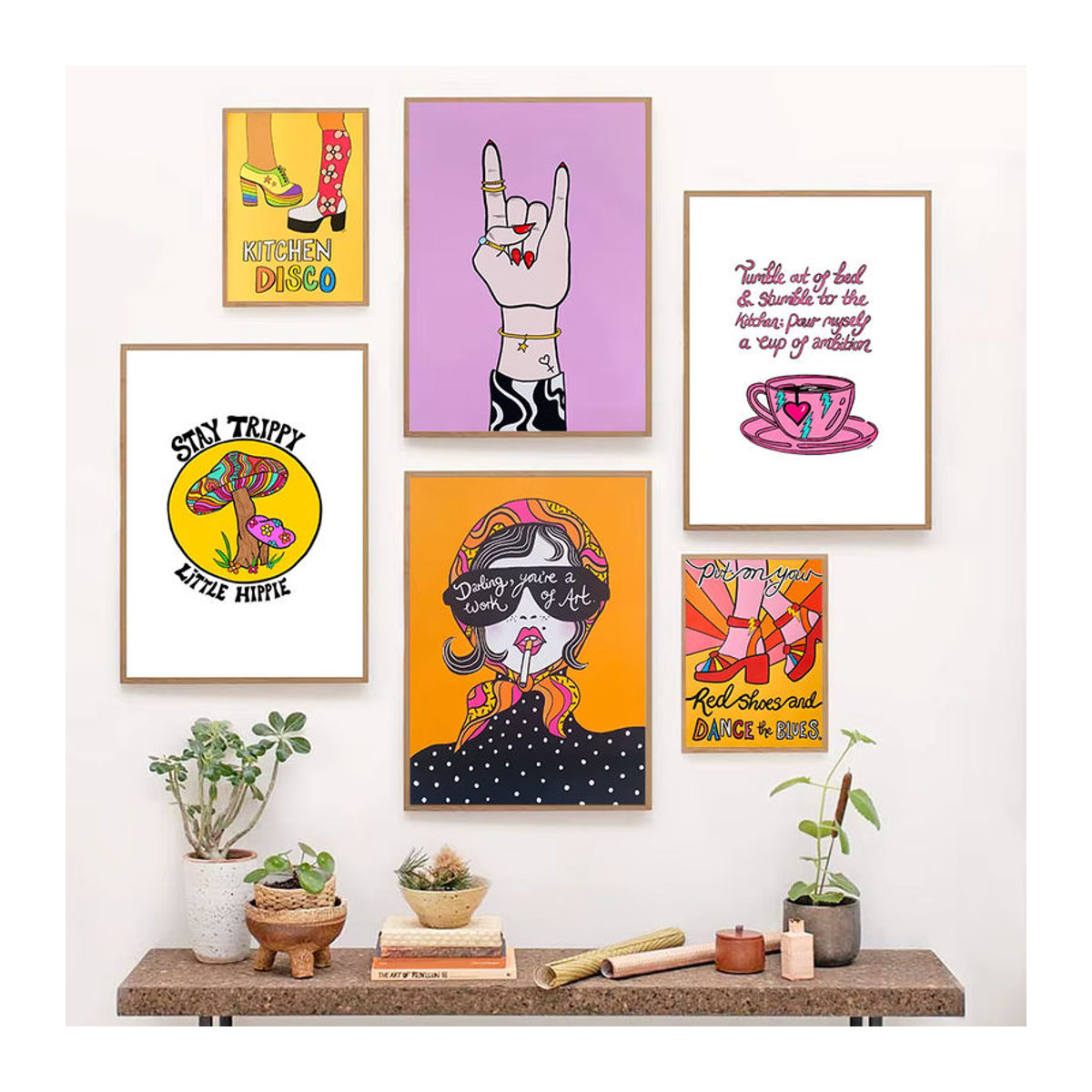 Retro Mode Mädchen Disco Poster Leinwand Wandbild Abstraktes Porträt Vintage Cartoon Wanddeko Mehrfarbig - Bild 1