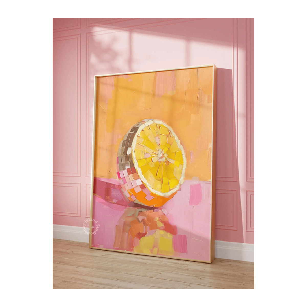 Retro Obst Kunstdruck Disco Orange Slice Wandposter für deine Küche im Landhausstil - Bild 1