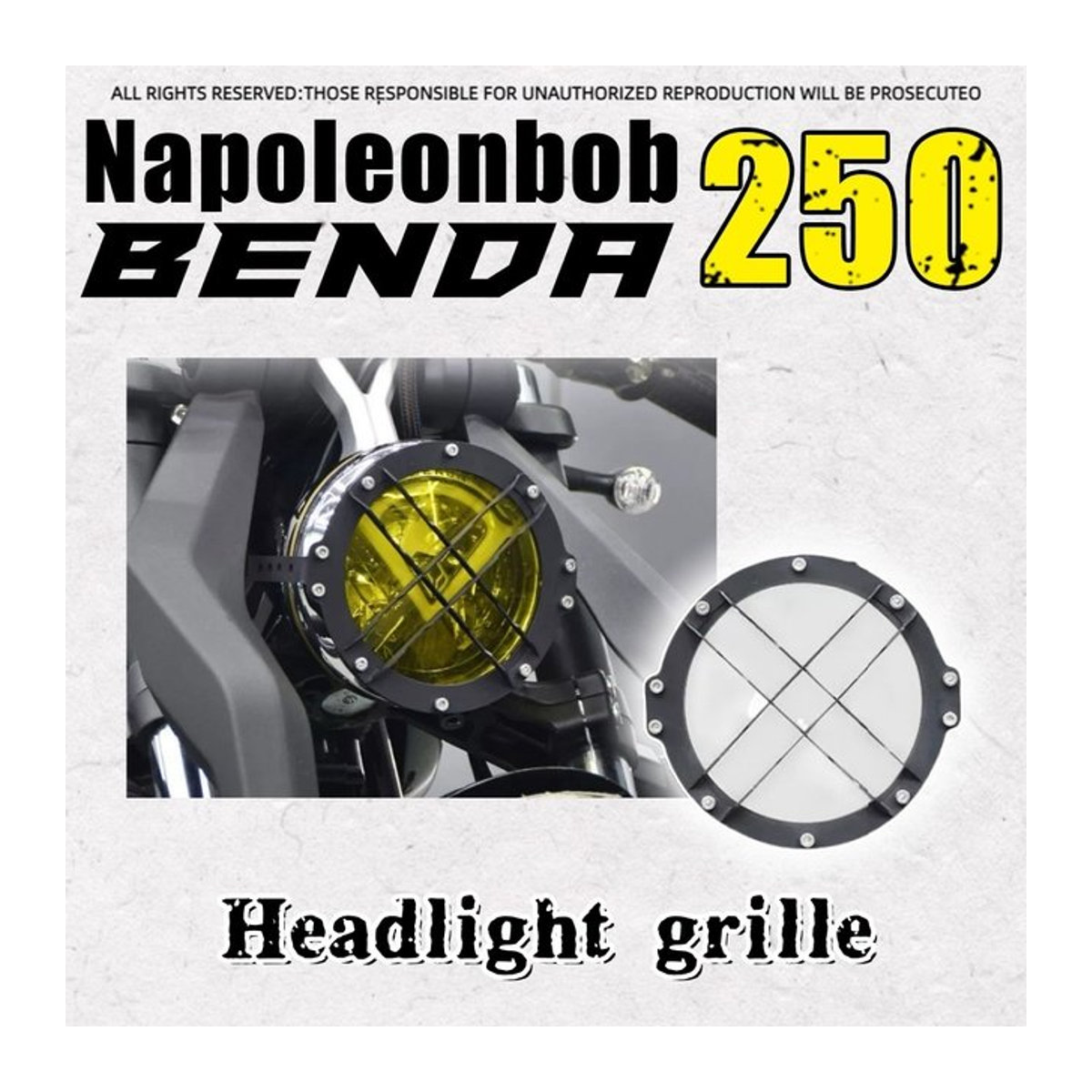 Retro Scheinwerferschutz aus Edelstahl für Napoleon Bob 250 - Bild 1
