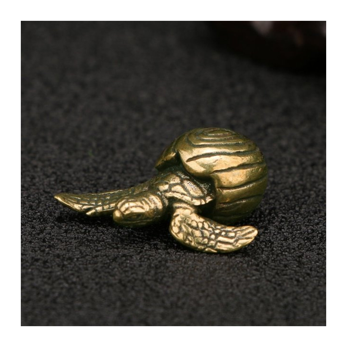 Retro Schildkröte Statue aus Messing in Gold als dekorative Tier-Skulptur für dein Zuhause - Bild 1