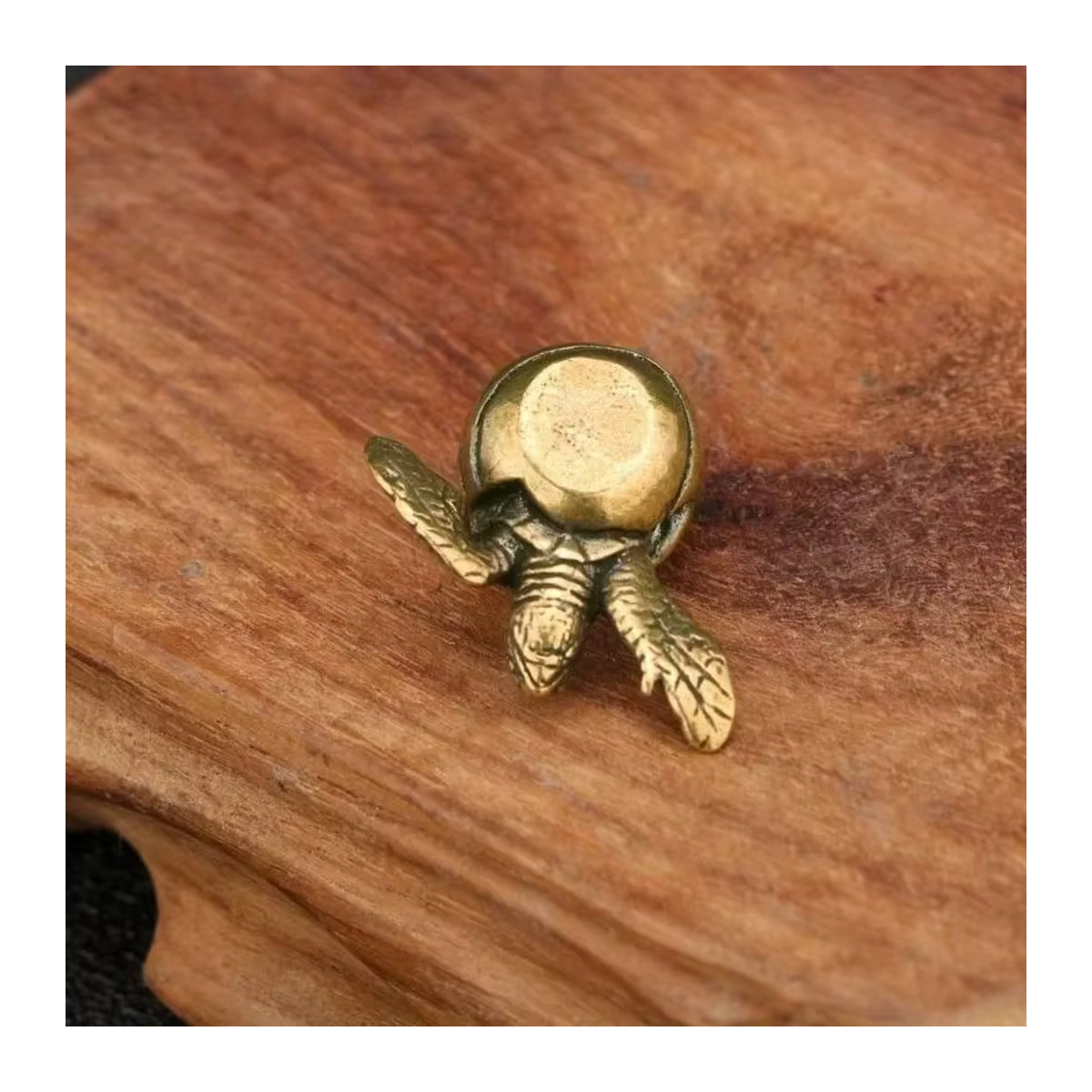 Retro Schildkröte Statue aus Messing in Gold als dekorative Tier-Skulptur für dein Zuhause - Bild 2