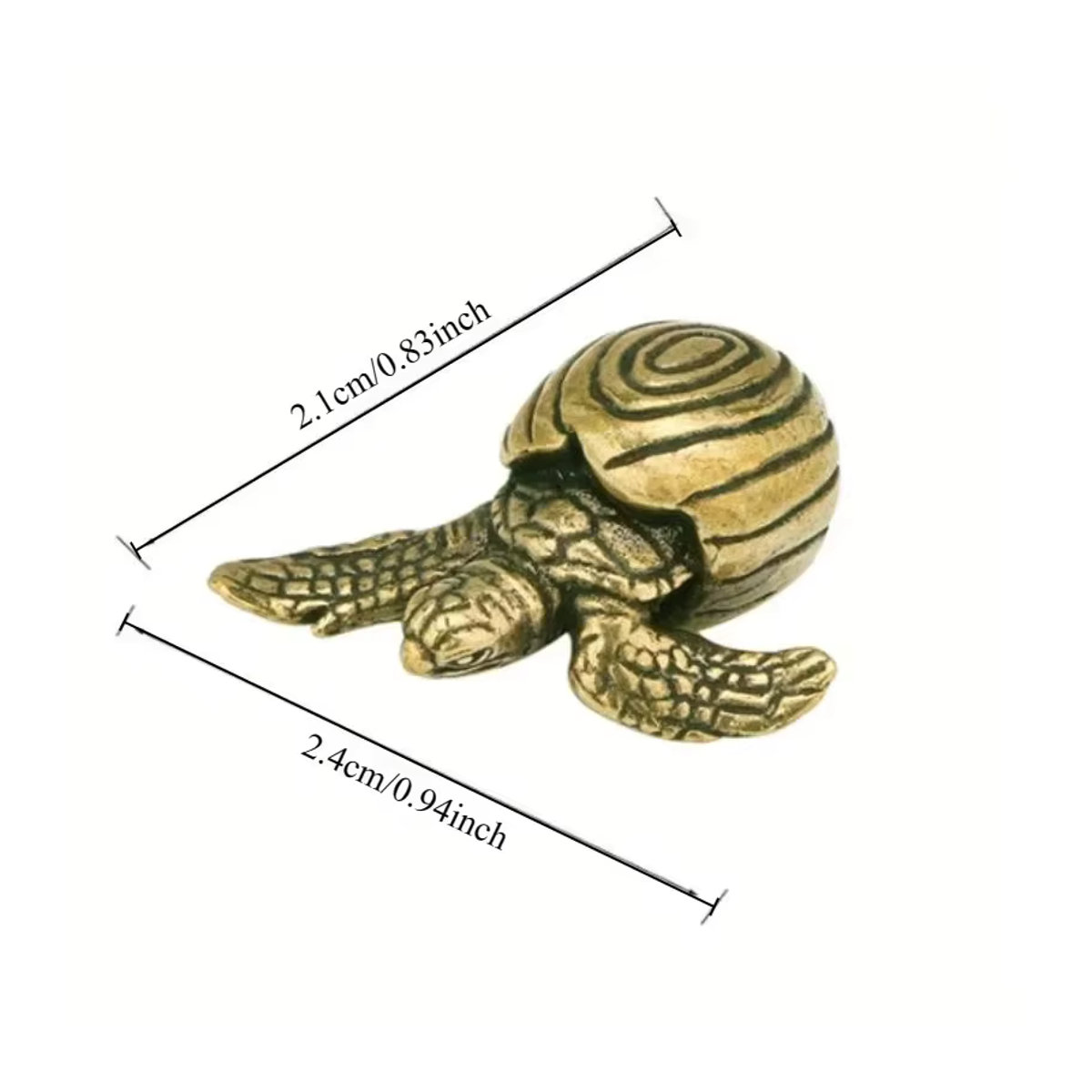 Retro Schildkröte Statue aus Messing in Gold als dekorative Tier-Skulptur für dein Zuhause - Bild 3