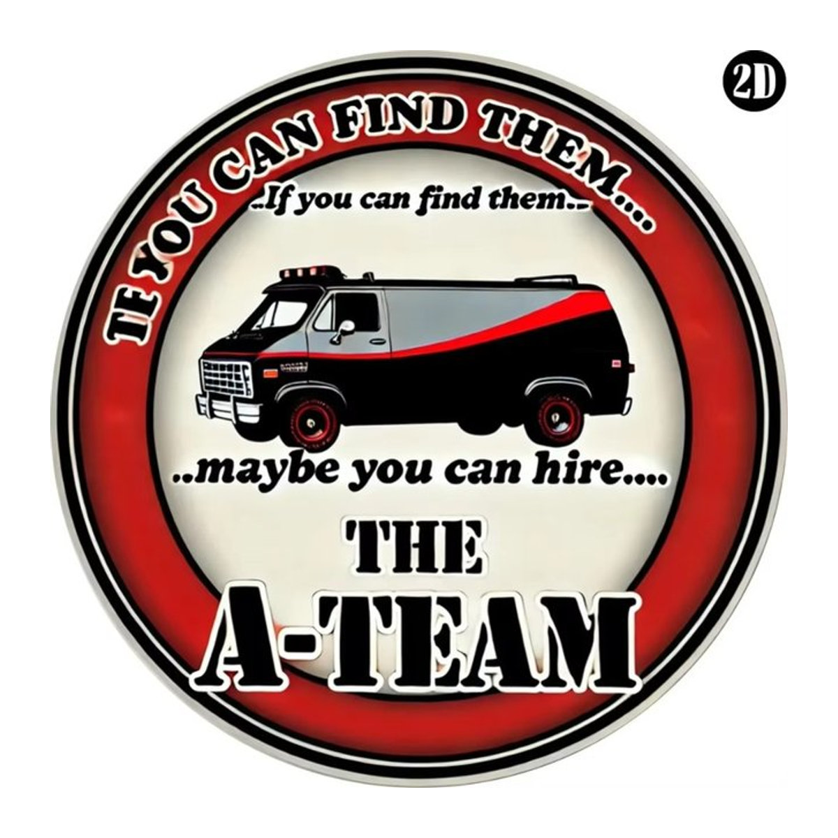 RetroATeamHeritage Wanddekorationsschild A-Team Vintage Artwork Typografie mehrfarbig - Bild 1