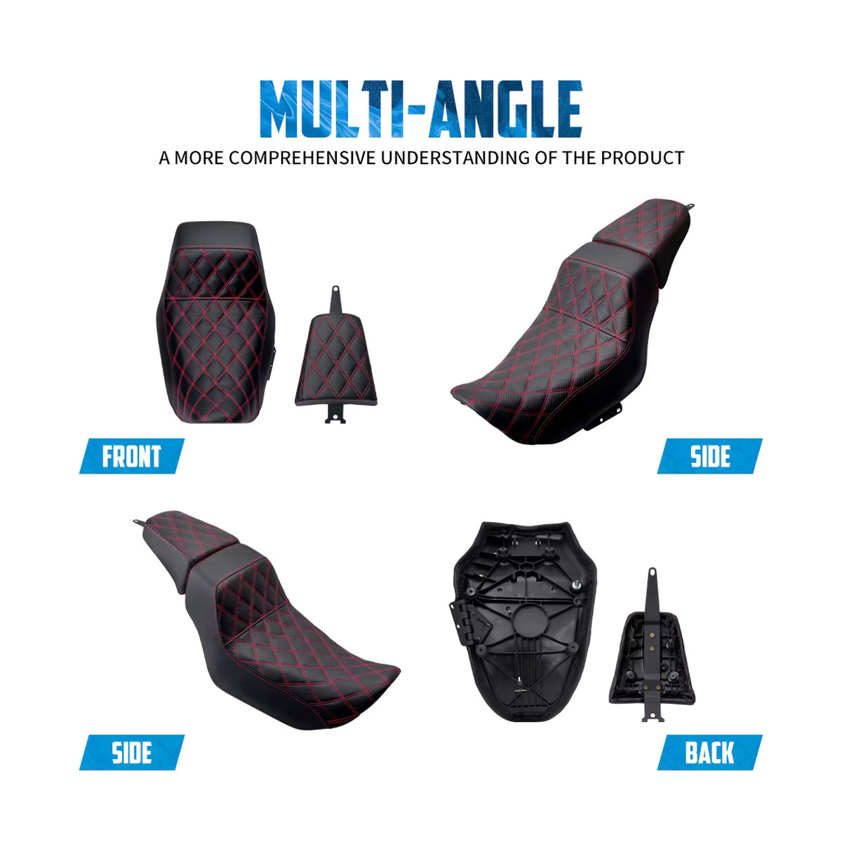REWMTER Sitzkissen Set für Harley Nightster RH975 und RH975S (2022-2024) für Fahrer und Sozius in Schwarz - Bild 4