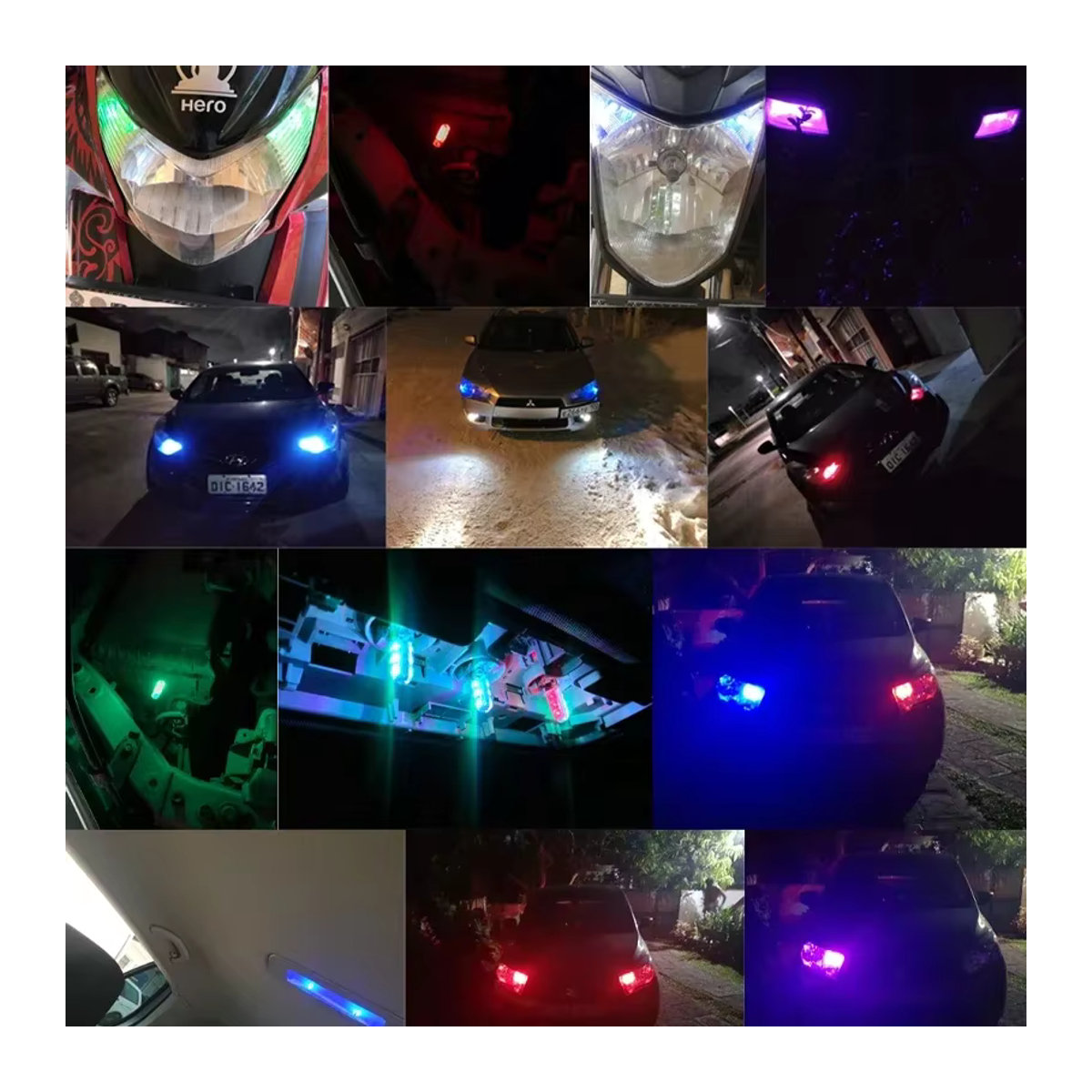 RGB LED Birne T10 W5W 12SMD 5050 mit Fernbedienung und Flash-Funktion für Auto CANbus 194 168 - Bild 3