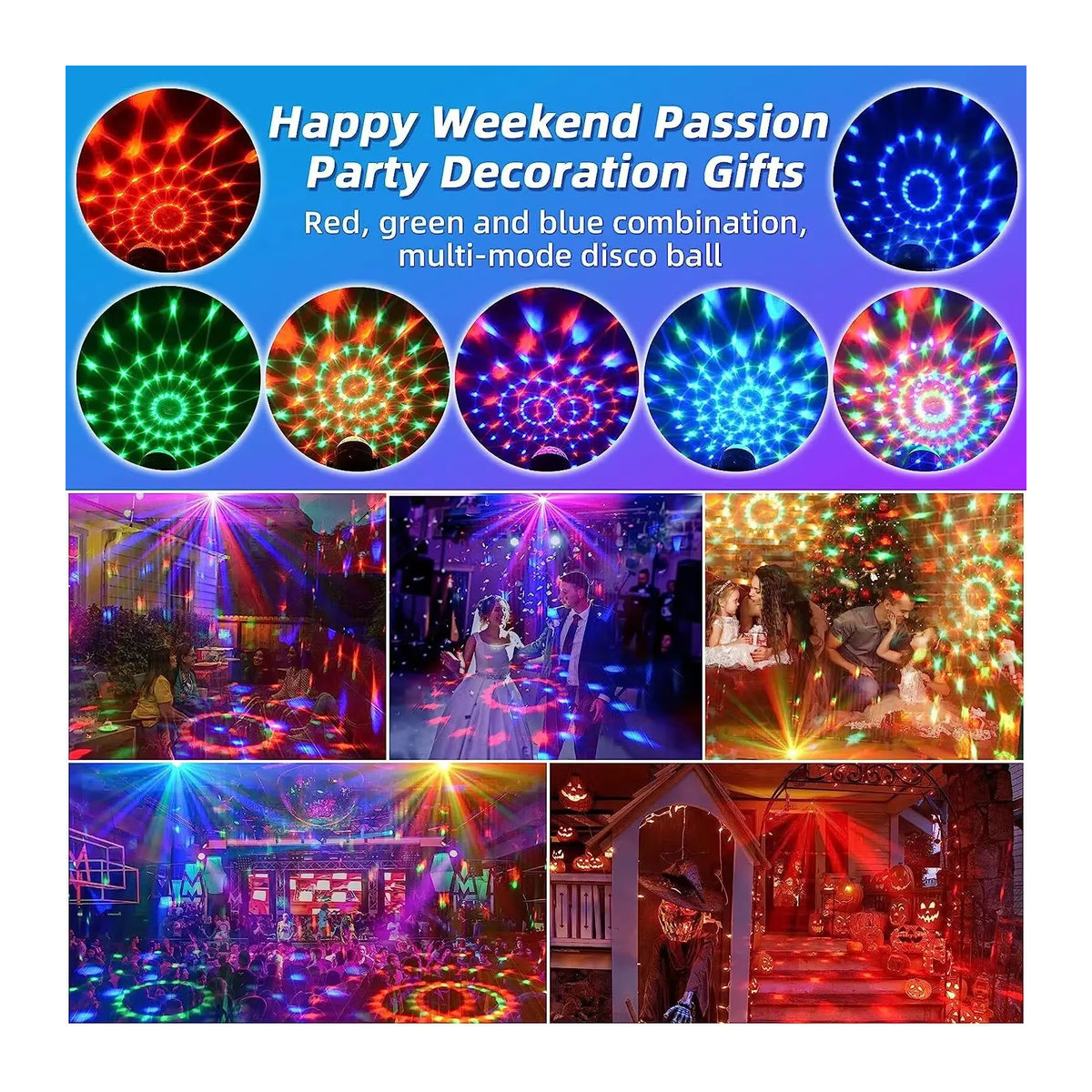 RGB LED Kristall Magic Ball Effektlampe für Party, Disco und Bühne in Rotierenden Farben - Bild 2