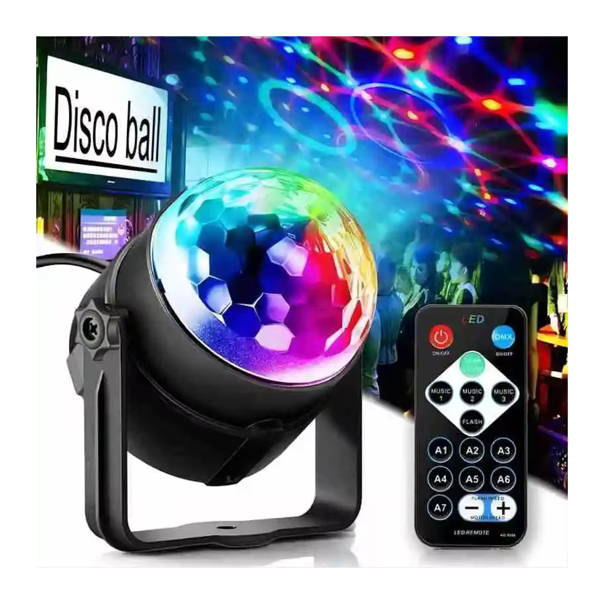 RGB LED Kristall Magic Ball Effektlampe für Party, Disco und Bühne in Rotierenden Farben - Bild 5