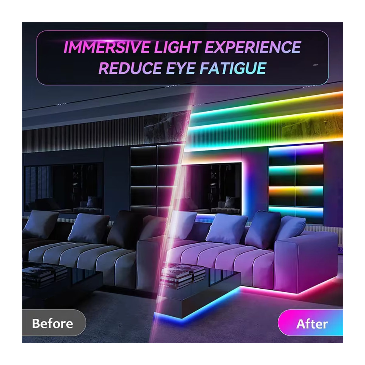 RGB LED-Streifen mit USB-Anschluss und Bluetooth-App-Steuerung sowie 24-Tasten-Fernbedienung für TV-Hintergrundbeleuchtung, Bunt - Bild 2