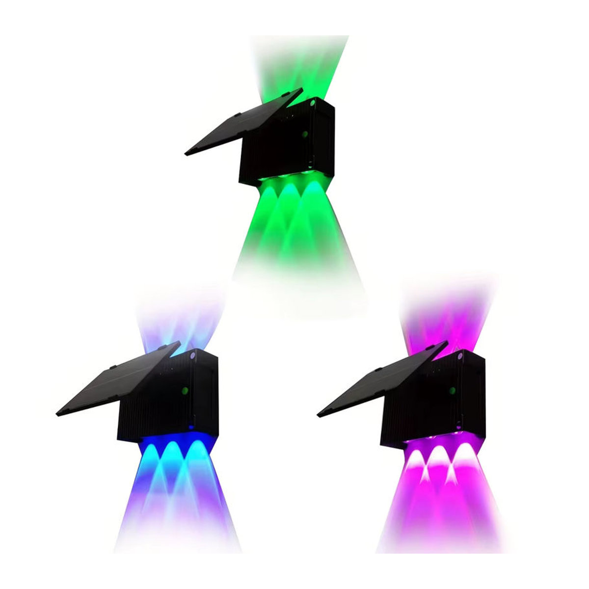 RGB Solar Wandleuchte mit 6 LED Perlen für die Garten Dekoration, wasserdichte Außenleuchte mit Farbwechsel in Bunt - Bild 1