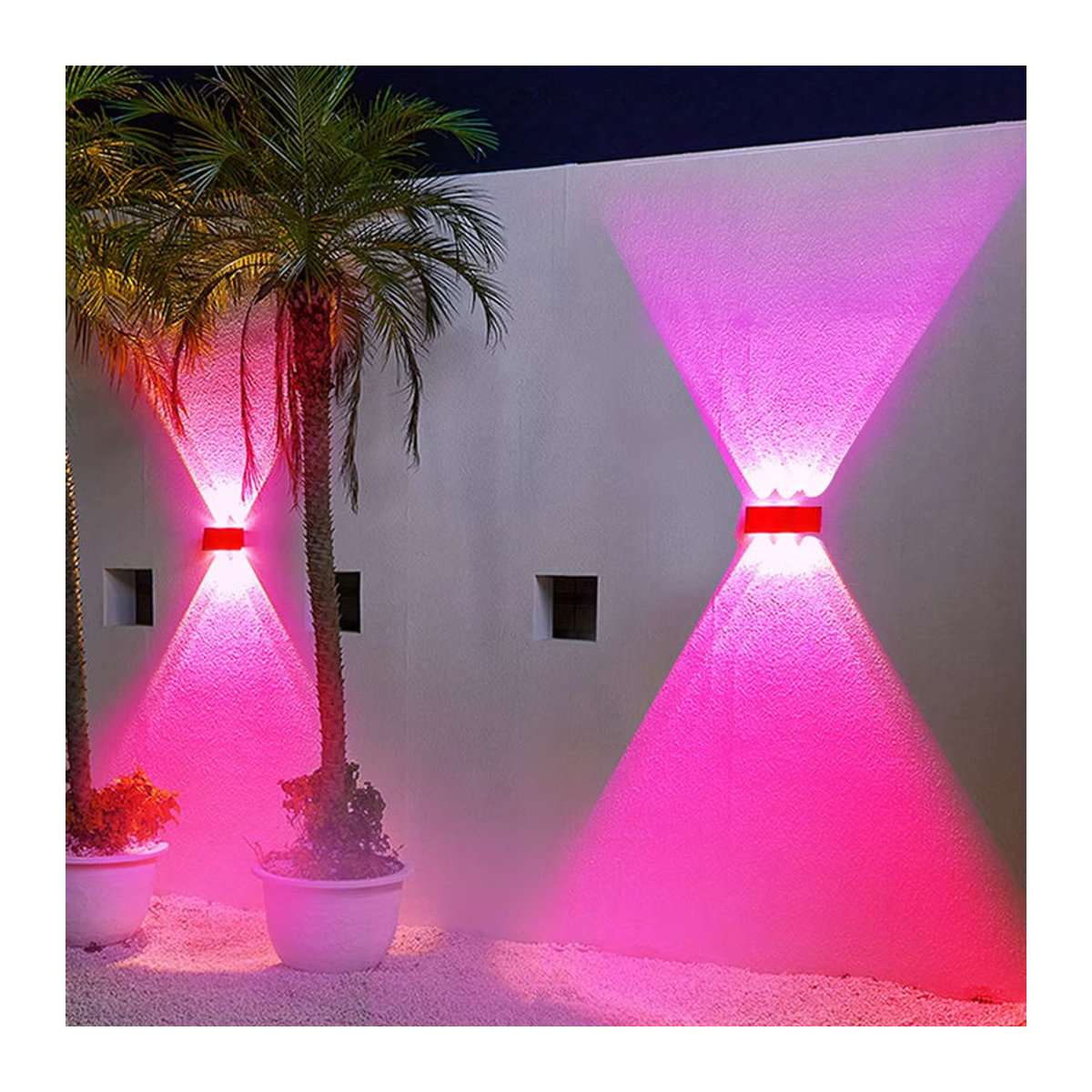 RGB Solar Wandleuchte mit 6 LED Perlen für die Garten Dekoration, wasserdichte Außenleuchte mit Farbwechsel in Bunt - Bild 4