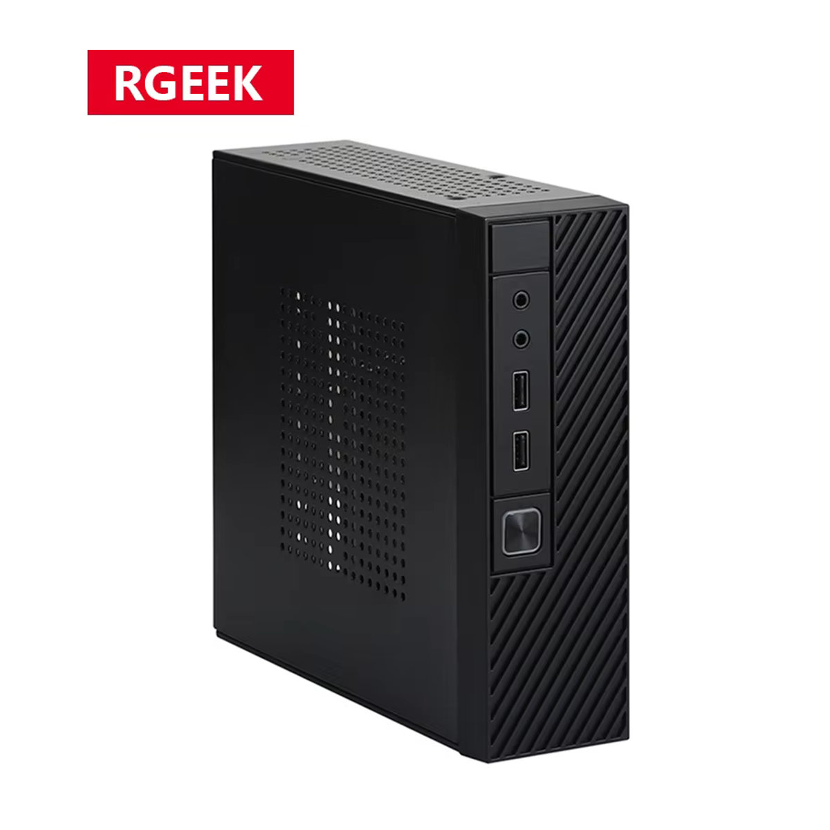 RGEEK ITX M06 Mini-Desktop-Gehäuse in Schwarz, minimalistisches Computergehäuse mit Unterstützung für 2,5 Zoll Festplatten und 17 x 17 cm Motherboard - Bild 2