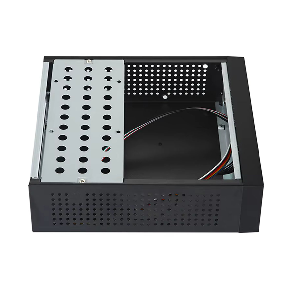 RGEEK ITX M06 Mini-Desktop-Gehäuse in Schwarz, minimalistisches Computergehäuse mit Unterstützung für 2,5 Zoll Festplatten und 17 x 17 cm Motherboard - Bild 5