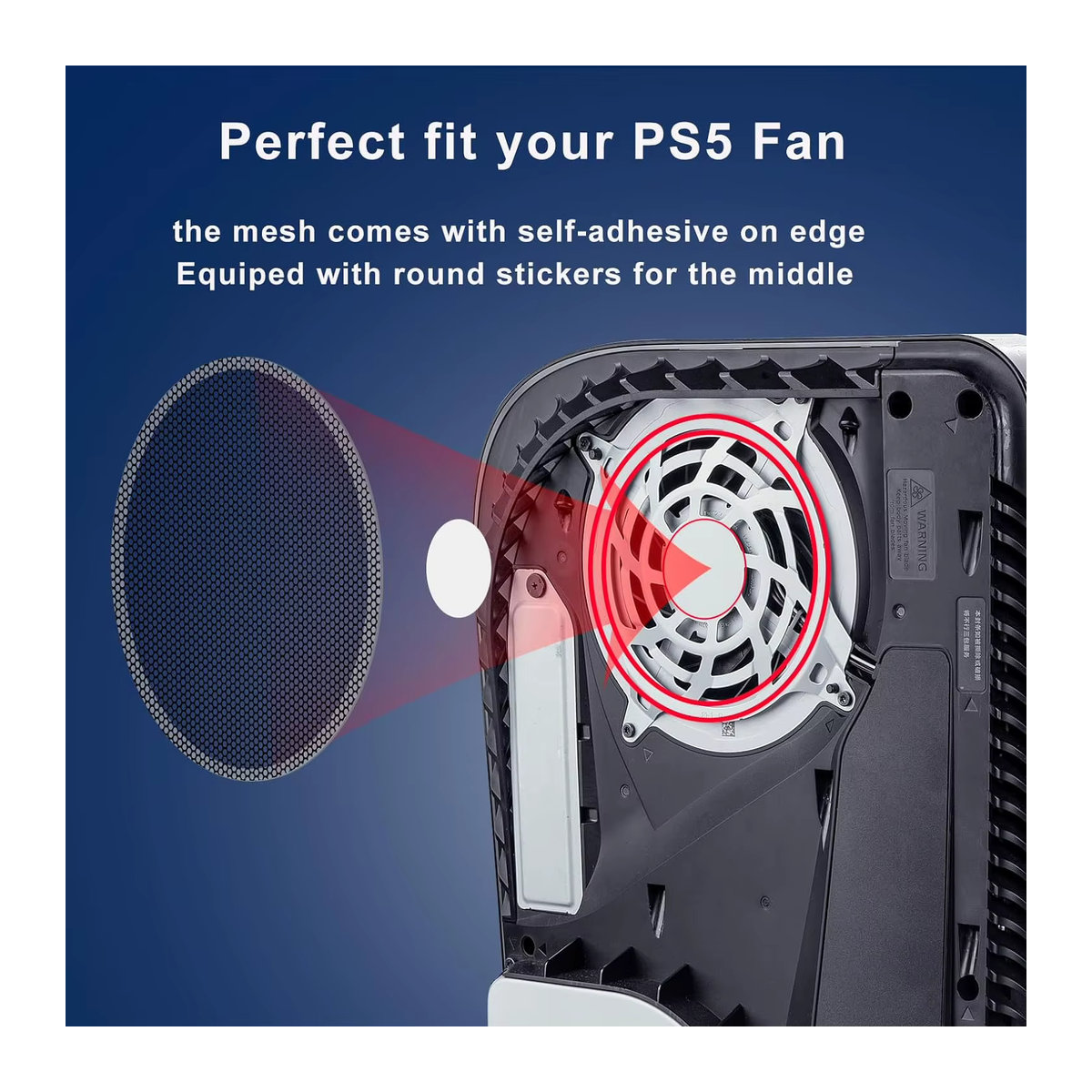 RGeek Staubfilter Set für PS5 Konsole, 4 Stück Staubschutz Netz Abdeckung in Schwarz, Zubehör für PlayStation 5 Frontplatte zur Belüftung - Bild 3