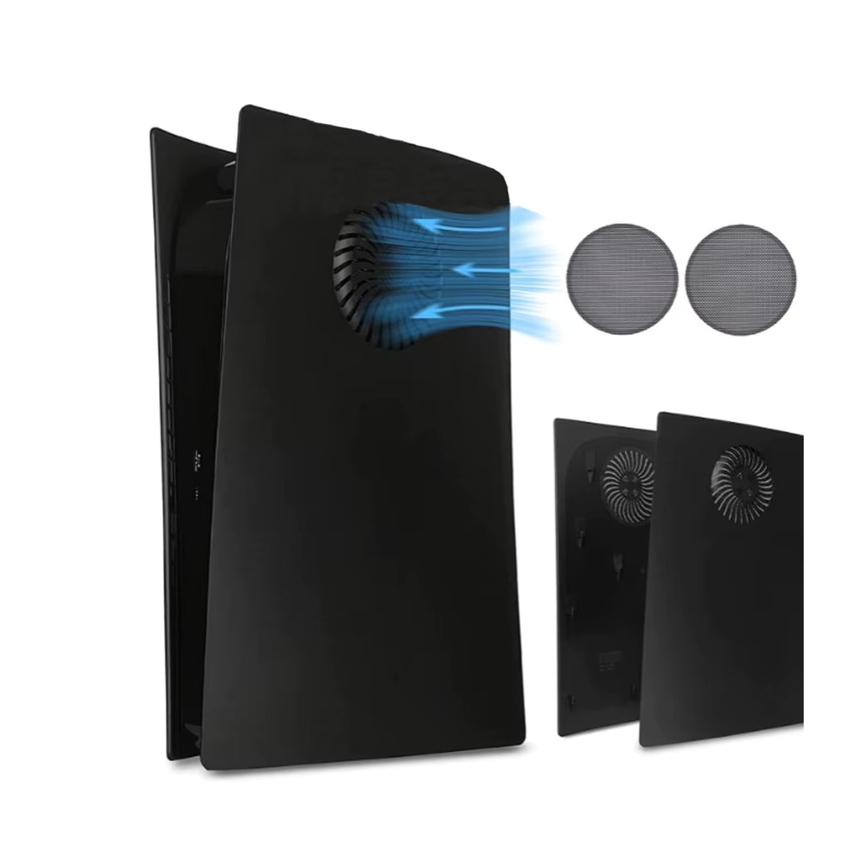 RGeek Staubfilter Set für PS5 Konsole, 4 Stück Staubschutz Netz Abdeckung in Schwarz, Zubehör für PlayStation 5 Frontplatte zur Belüftung - Bild 4