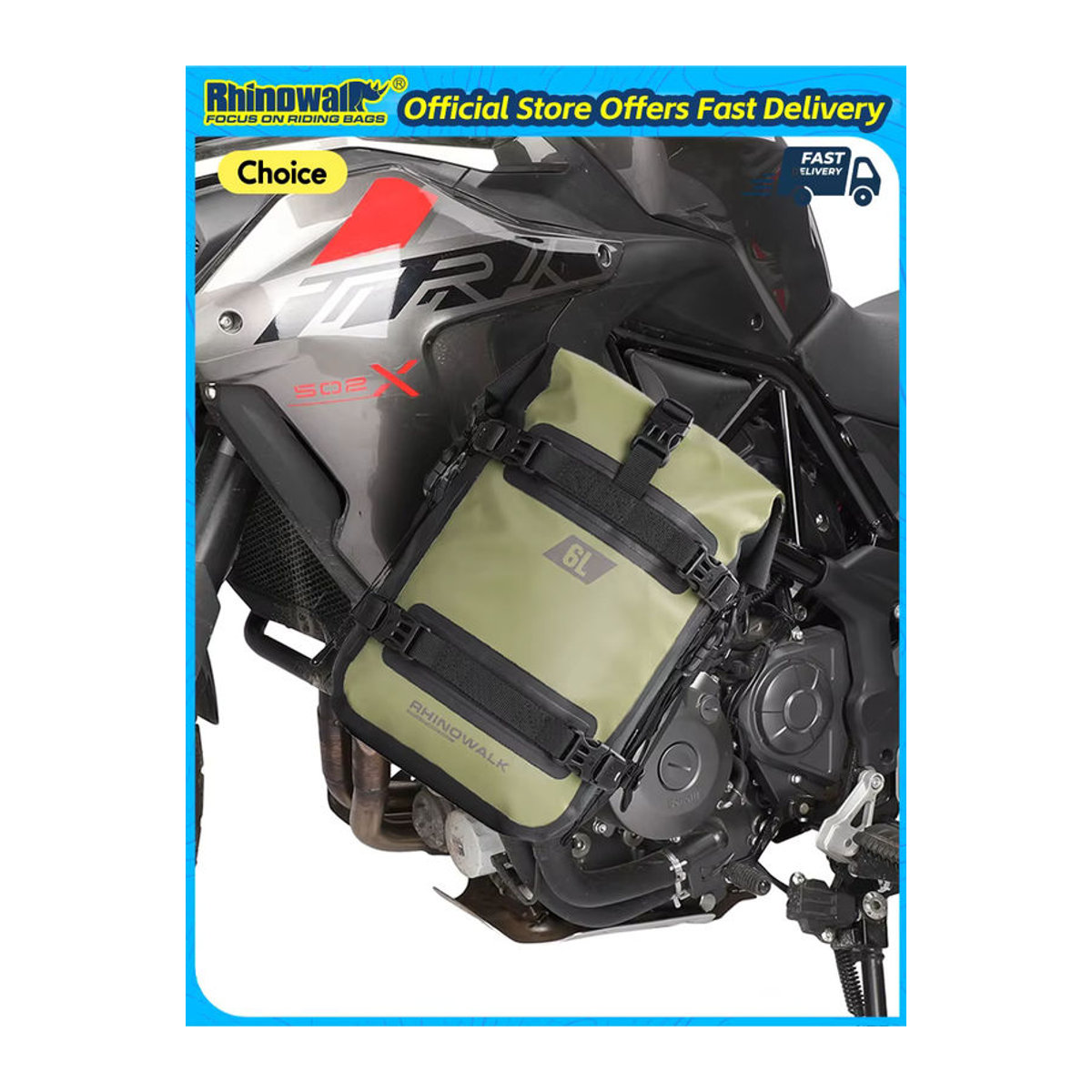 Rhinowalk Motorrad-Stoßstangentasche wasserdicht 6 l Schwarz - Bild 7