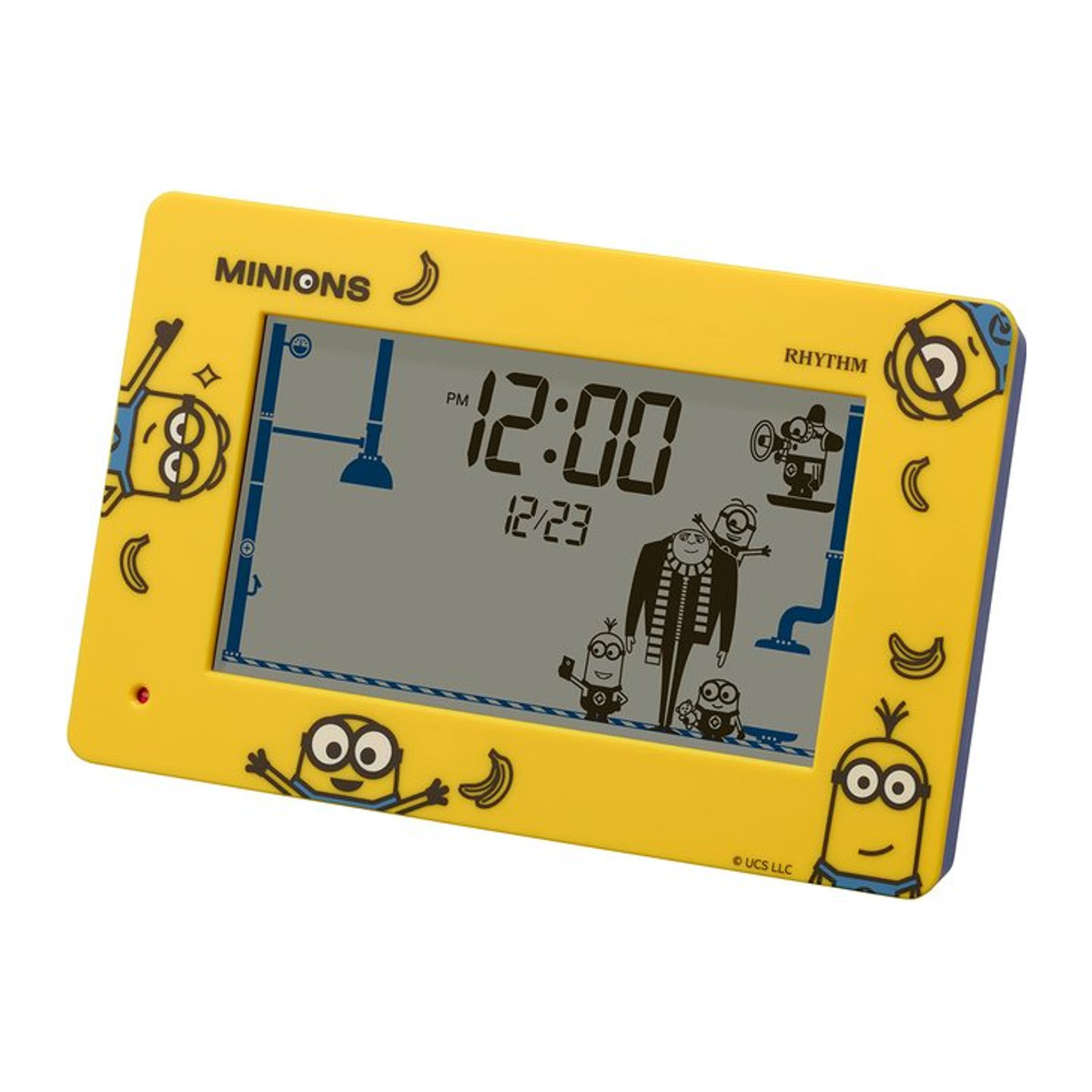 RHYTHM Minion Digitaler Wecker mit Kalender und Datumsanzeige, Gelb, B/T/H: 10 x 16,2 x 4,5 cm - Bild 1