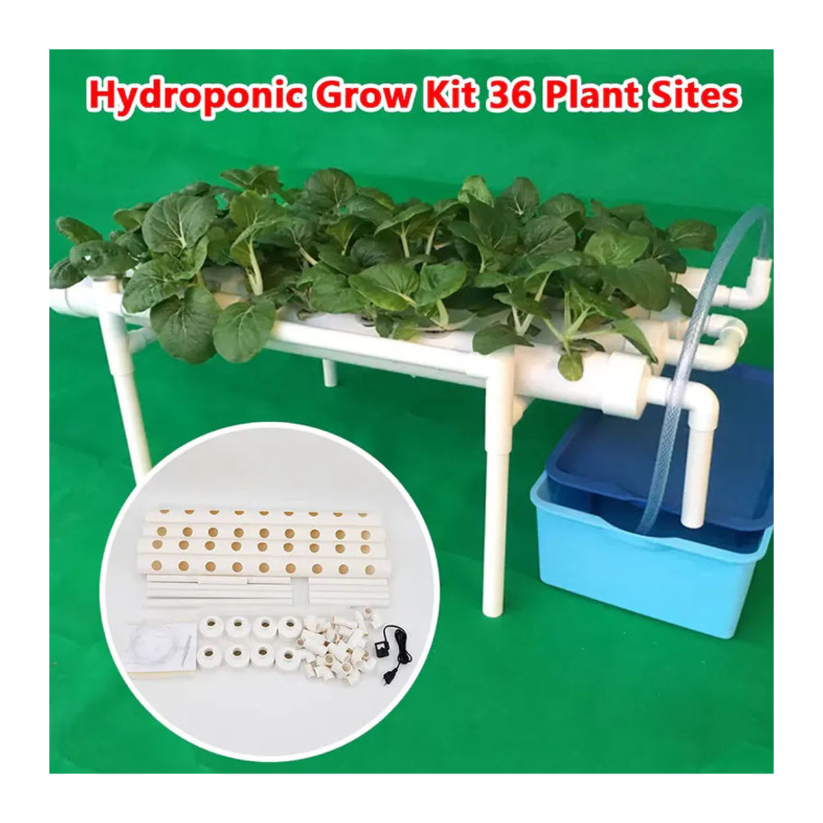 RibasuBB Hydroponisches Anbauset mit 36 Pflanzstellen für Gemüse, Salat, Blumen und Früchte aus PVC - Bild 2