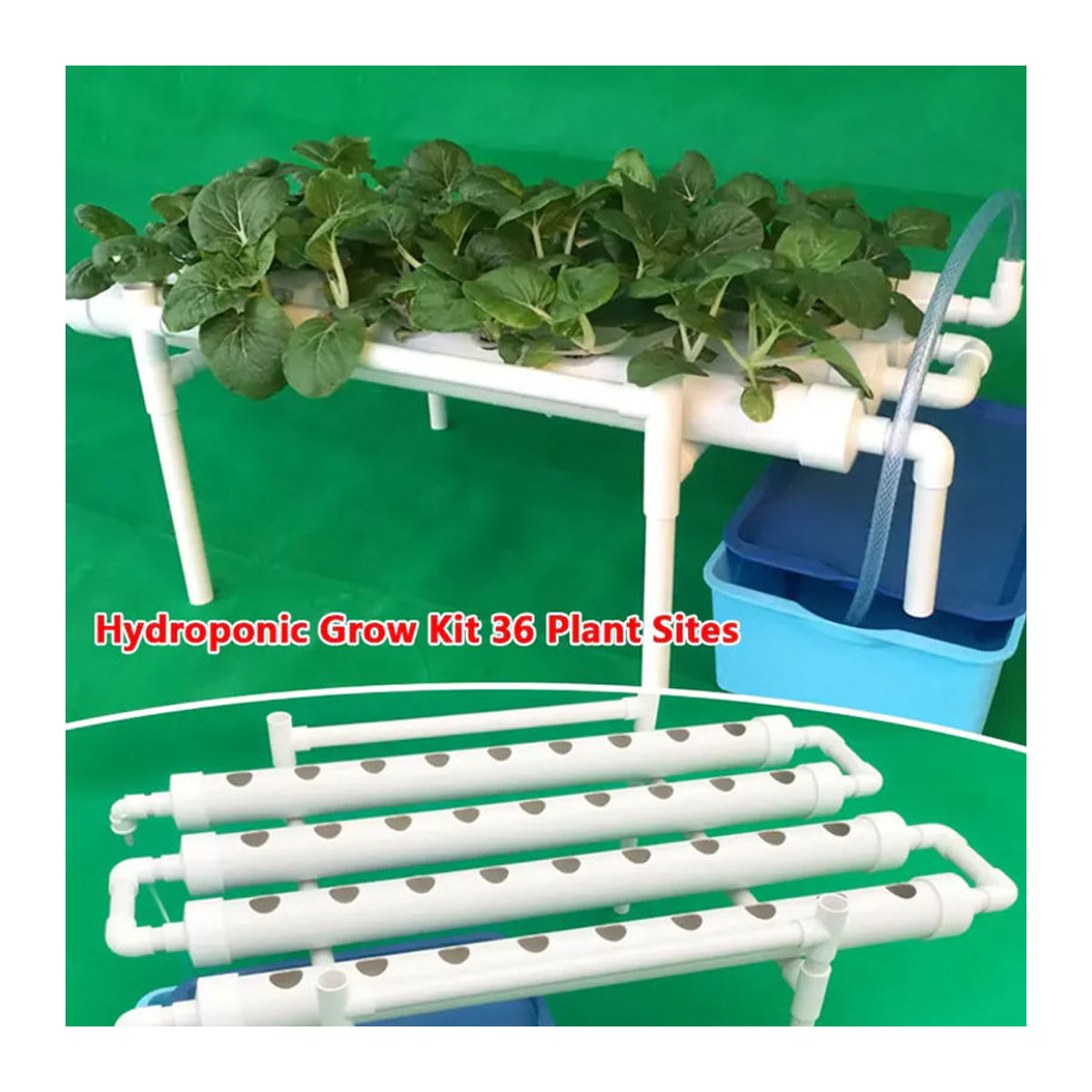 RibasuBB Hydroponisches Anbauset mit 36 Pflanzstellen für Gemüse, Salat, Blumen und Früchte aus PVC - Bild 3