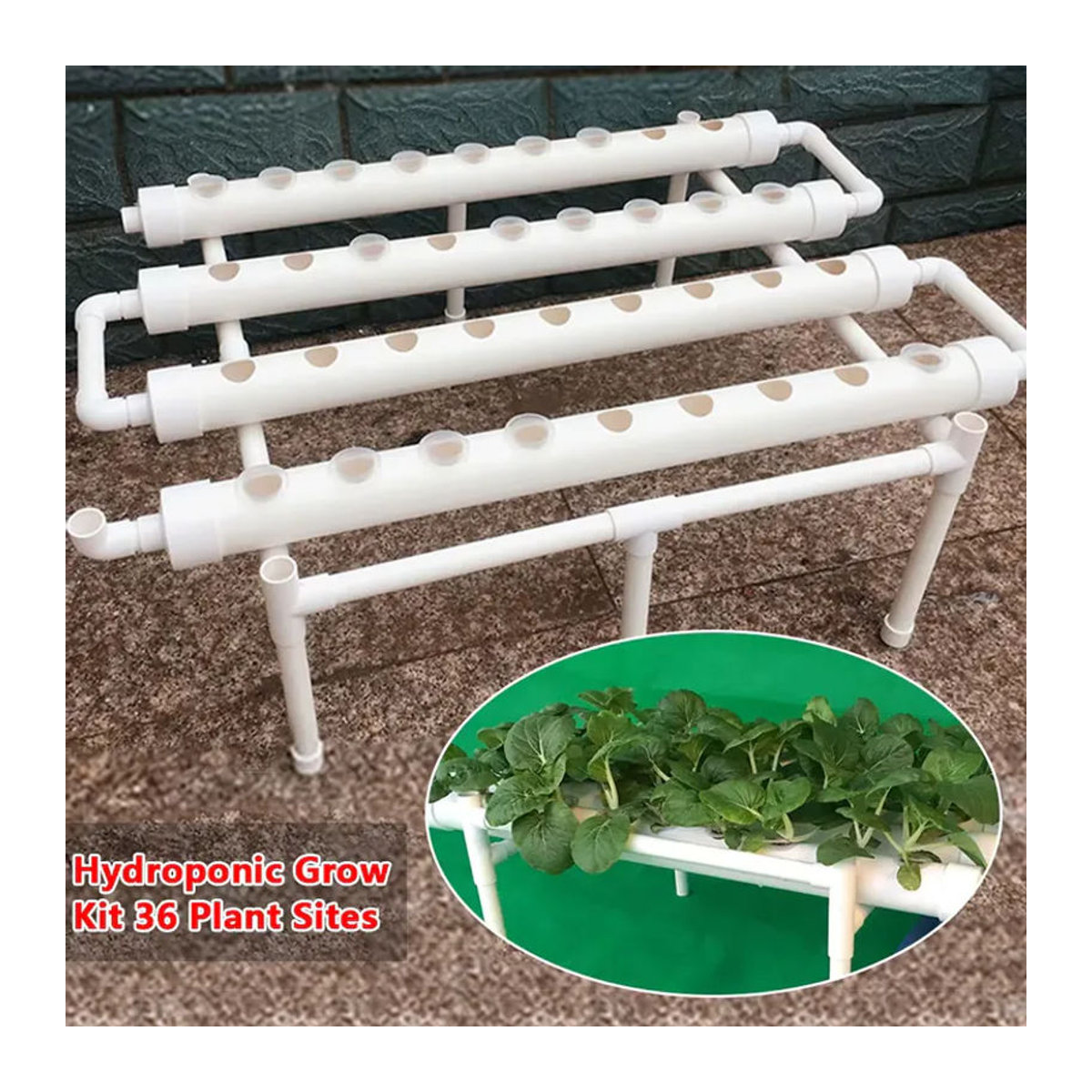 RibasuBB Hydroponisches Anbauset mit 36 Pflanzstellen für Gemüse, Salat, Blumen und Früchte aus PVC - Bild 4