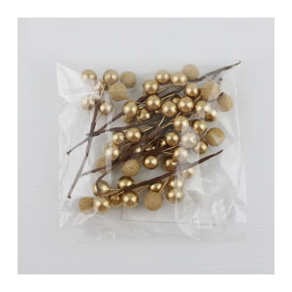 RIBBON HOUSE Weihnachtsbaum Beeren Dekoration Gold, 10er Paket, künstliche Beeren-Bouquet für Kranz und Hausdekoration, Höhe: 10 cm - Bild 4
