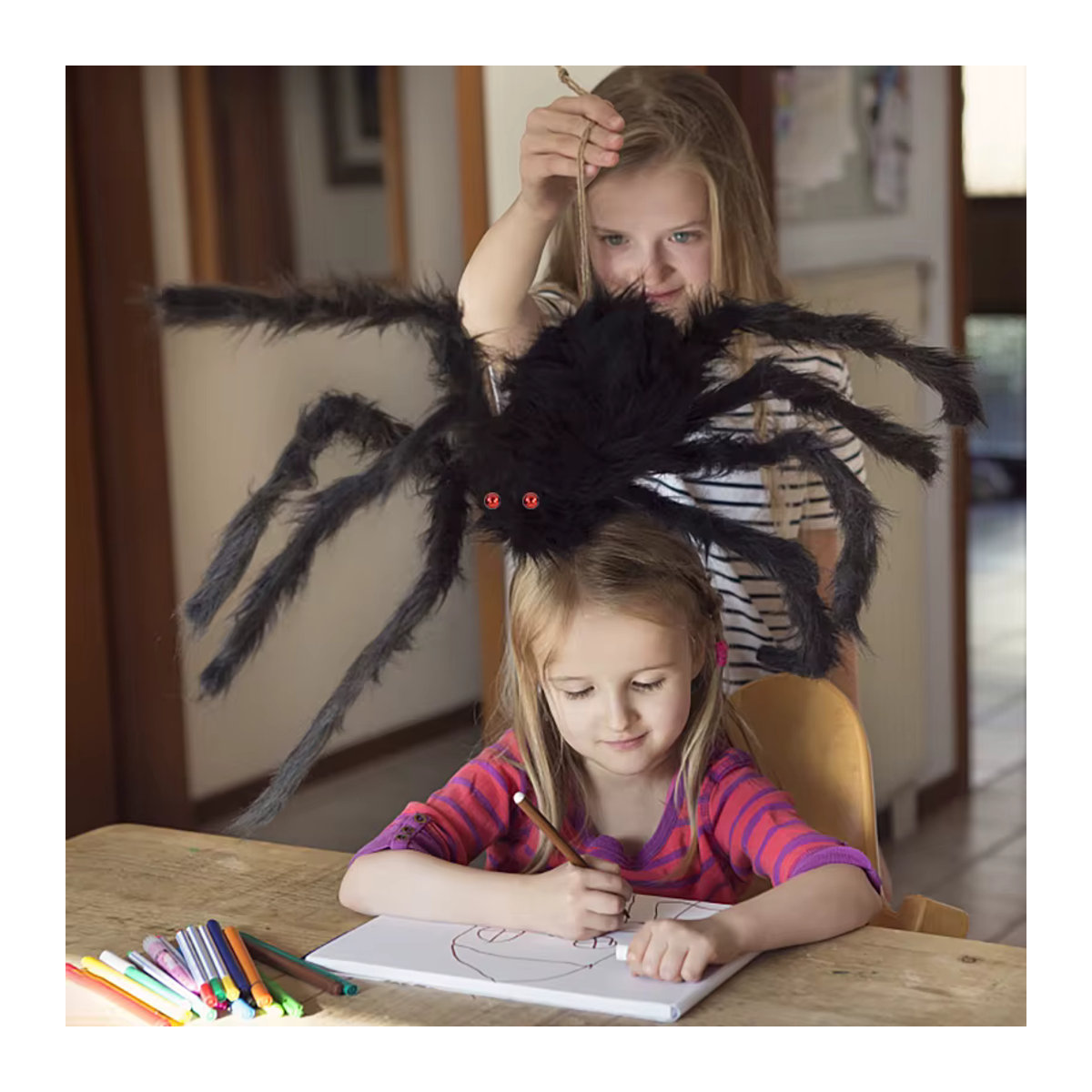 Riesige Halloween Spinne mit Spinnennetz in Schwarz und Weiß zur Dekoration für dein Spukhaus oder Outdoor-Events, Größe: 150 x 200 cm - Bild 2