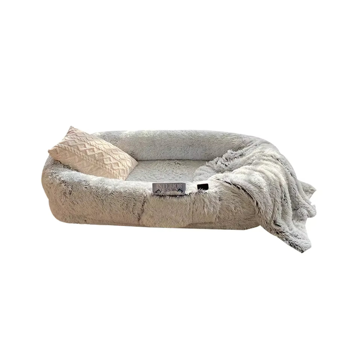 Riesiges Plüschhundebett und Matratze für Menschen und Hunde in Weiß - Bild 4