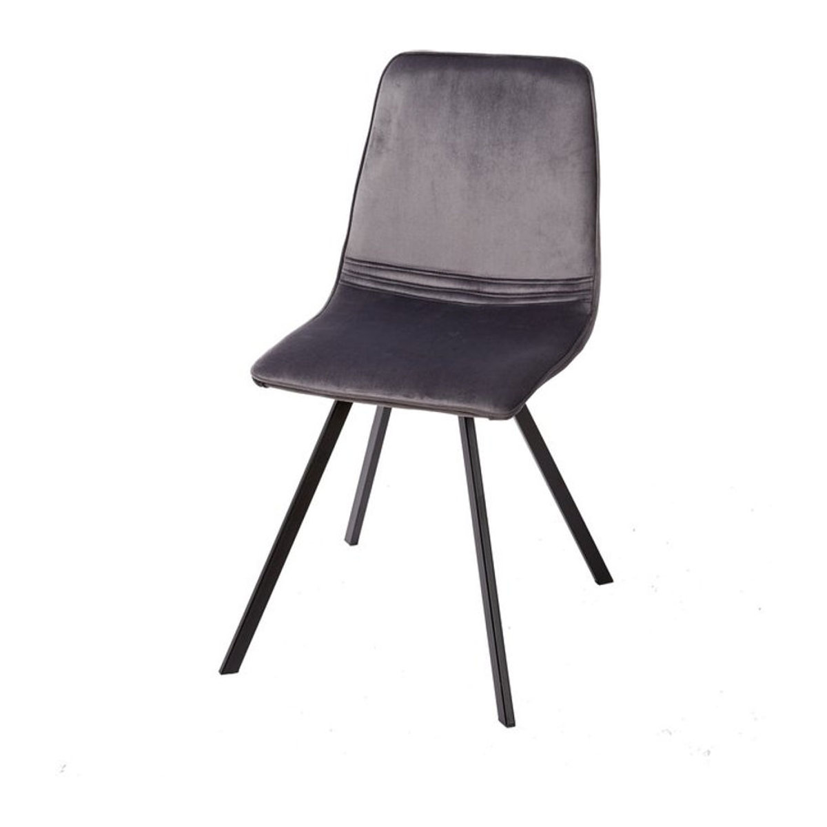 riess-ambiente Amsterdam Chair Polsterstuhl aus Samt in Anthrazit Grau mit Metallbeinen im Retro-Design - Bild 1