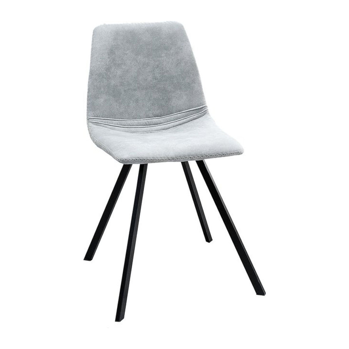 riess-ambiente Amsterdam Chair Polsterstuhl in Grau mit Microfaser und Metallgestell im Retro-Design - Bild 1