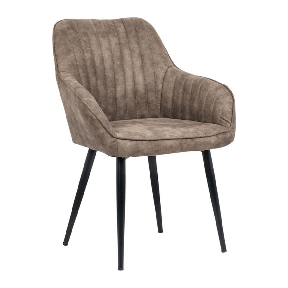 Riess-Ambiente Armlehnenstuhl TURIN in Taupe Meliert mit Microfaser und Metallbeinen im Modern Retro Design - Bild 1
