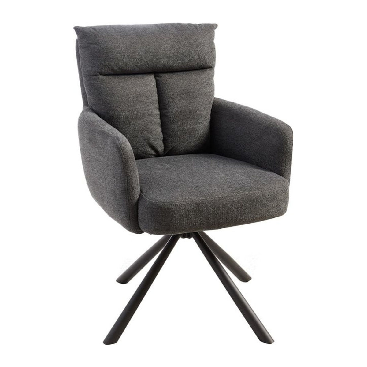 riess-ambiente Drehstuhl BIG GEORGE im Retro-Design mit Armlehnen und Bonellfederkernpolsterung in Grau - Bild 1