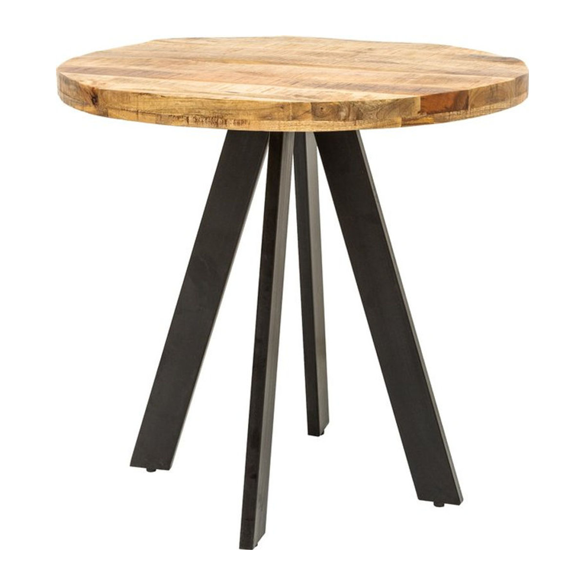 riess-ambiente Esstisch IRON CRAFT Runder Esstisch aus Massivholz Mangoholz in Natur mit Metallbeinen im Industrial Design Durchmesser: 80 cm - Bild 1