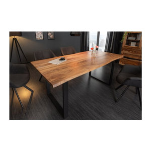 riess-ambiente Esstisch MAMMUT aus Massivholz Akazie in Braun und Natur im Industrial Design mit Baumkante, Breite: 180 cm