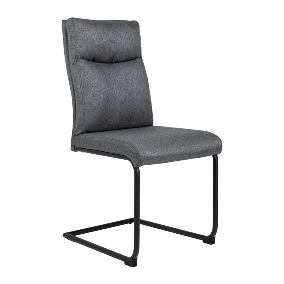 riess-ambiente Freischwinger Stuhl COMFORT in Grau und Schwarz mit Stoffbezug aus Flachgewebe und Metallgestell - Bild 1