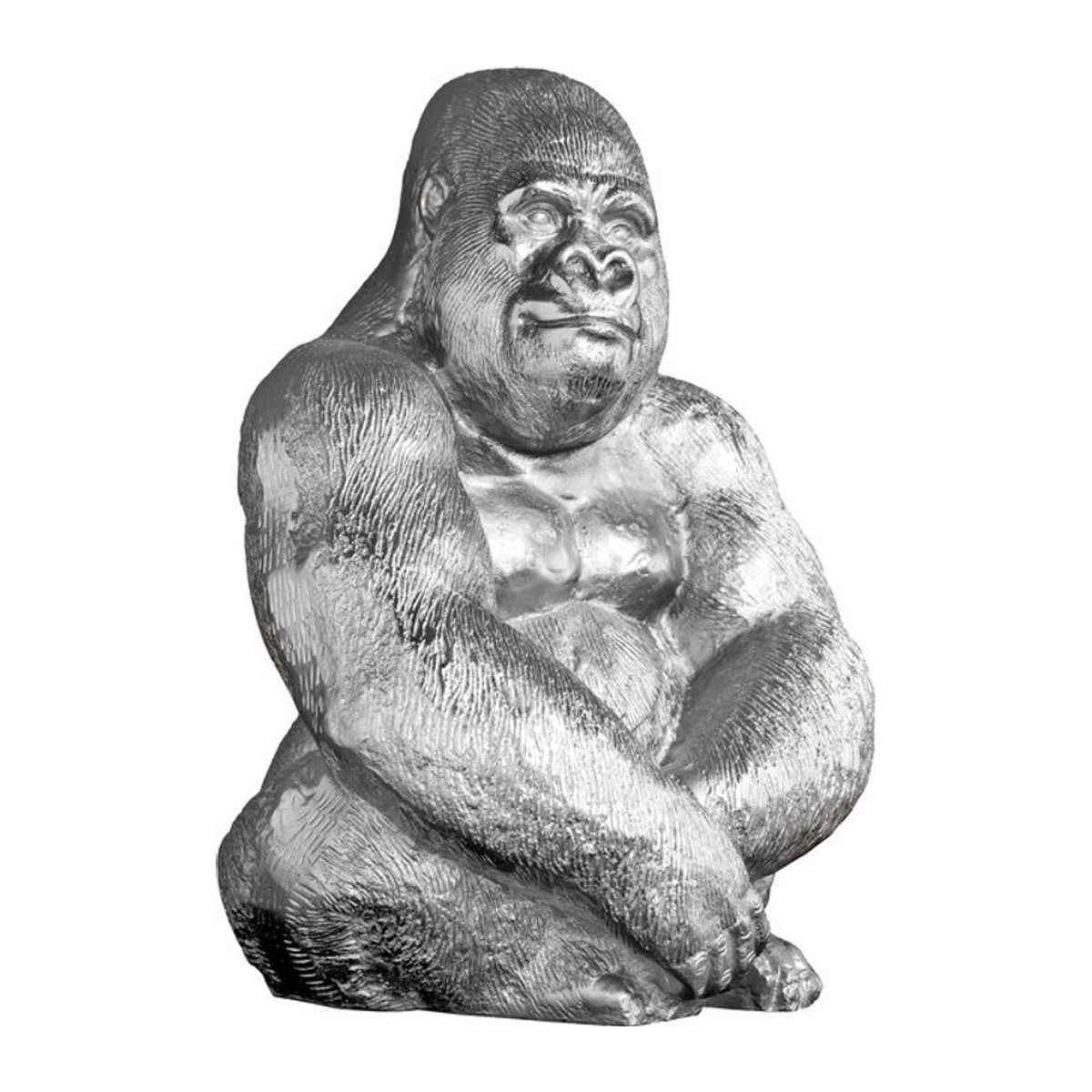 riess-ambiente Gorillafigur KONG silberne Metall Skulptur handgefertigt Höhe: 40 cm - Bild 1