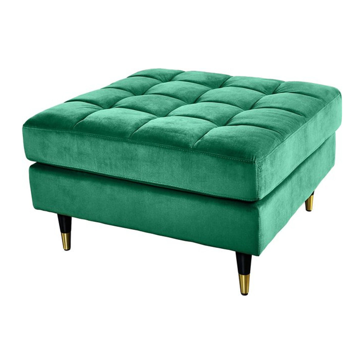 riess-ambiente Hocker COZY VELVET in Smaragdgrün aus Samt mit goldenen Füßen, Durchmesser: 80 cm - Bild 1