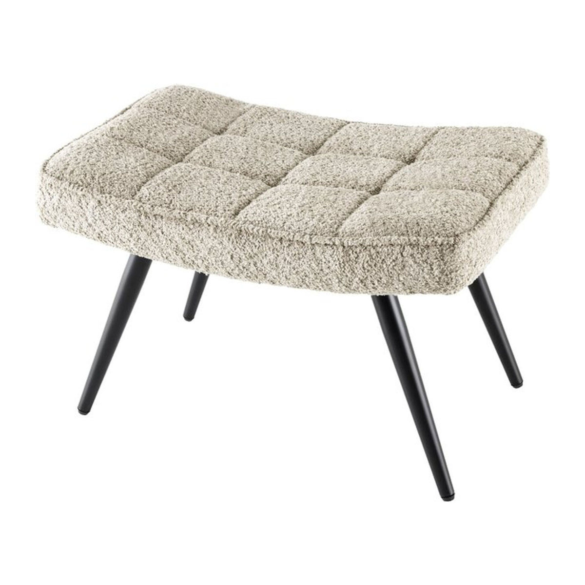 riess-ambiente Hocker SCANDINAVIA Polsterhocker in Beige mit Bouclé-Bezug und schwarzen Metallbeinen im skandinavischen Design - Bild 1